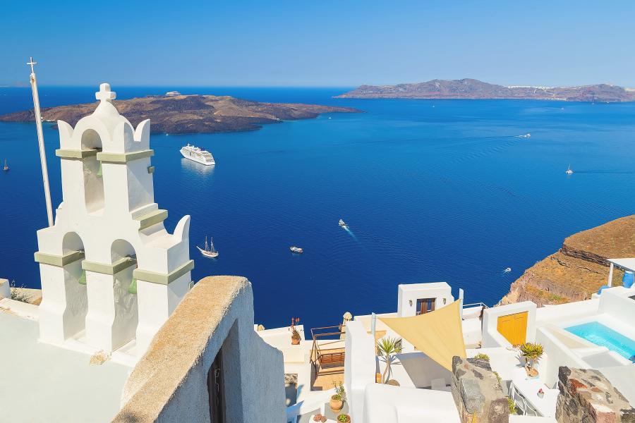 Panorama della caldera di Santorini